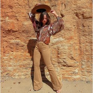 Western Gold Risen Jeans Flare Bootcut Jeans
